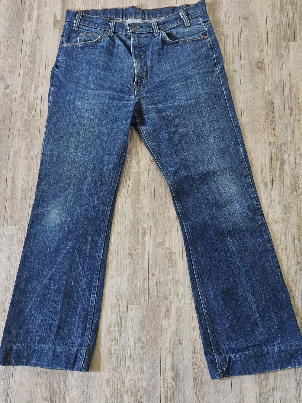Vintage Levi's 517 Men's Blue Orange Tab Bootcut Jeans 36x33 80's Made In U.S.A